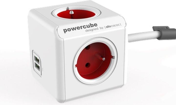 Image du produit Allocacoc PowerCube Extended, unité de distribution d'énergie avec ports USB, 3 prises type E, 1,5m (3x, 1.50 m)