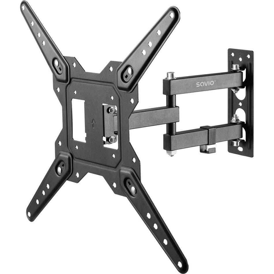 Savio UTV-03 Halterung Schwarz (Muro, 55", 30 kg), Supporto da parete TV, Nero