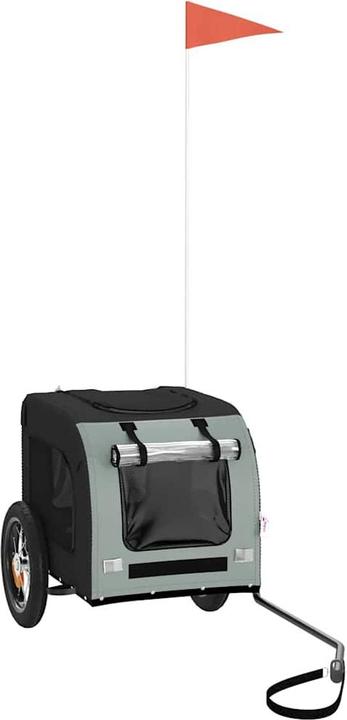 Actual product image vidaXL Bicycle trailer dogs grey and black Oxford fabric and iron