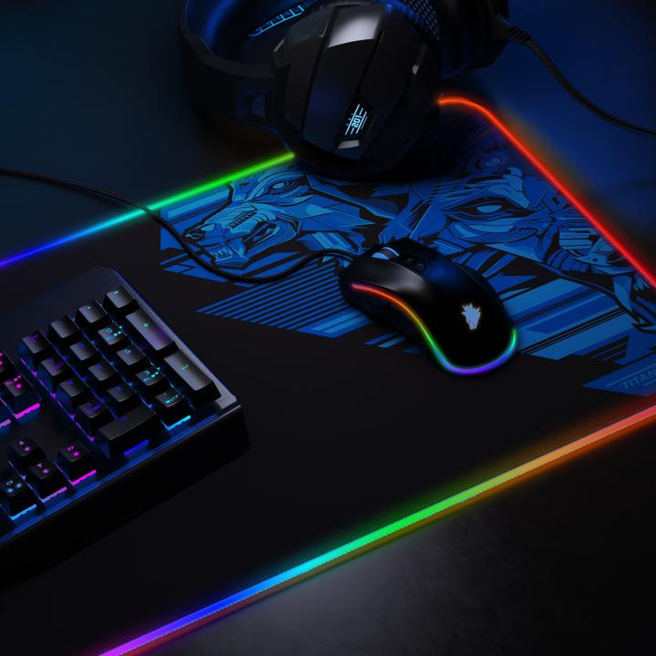 Immagine prodotto Titanwolf Tappetino per mouse da gioco RGB, tappetino per mouse XL 800 x 300 mm migliora la precisione e la (XL)