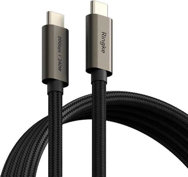 Ringke USB-C 3.2 Gen. PD240W Cable 100cm - Black (1 m, USB 3.2 Gen 2x2, 240 W)