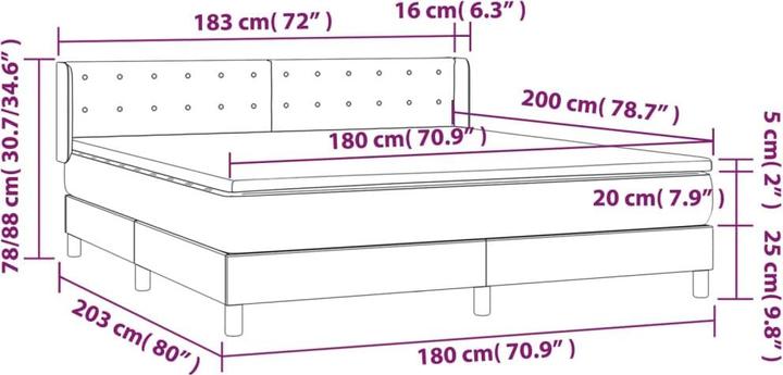 Immagine prodotto vidaXL Boxspringbett (180 x 200 cm)