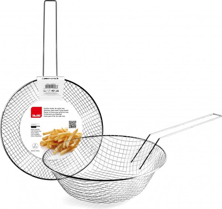 Image du produit Ibili Panier à friture en acier inoxydable 22,5 cm Pour frire et égoutter les aliments sans graisse