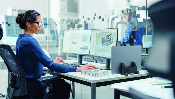 Actual product image Durable Laptop stand EFFECT -3kg 13-17"/vertical/PET-felt/anthracite