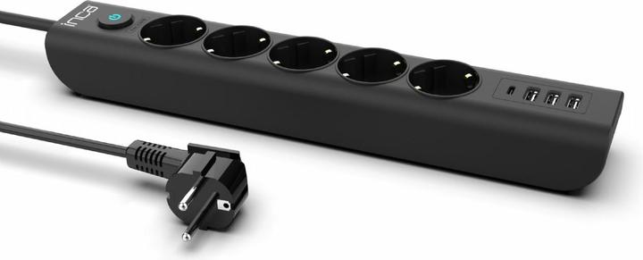 Actual product image Inca Socket strip IPW-44TU 5 sockets, 3 USB-A+1 type-C, 1.5m (5x, USB-A, USB-C, 1.50 m)