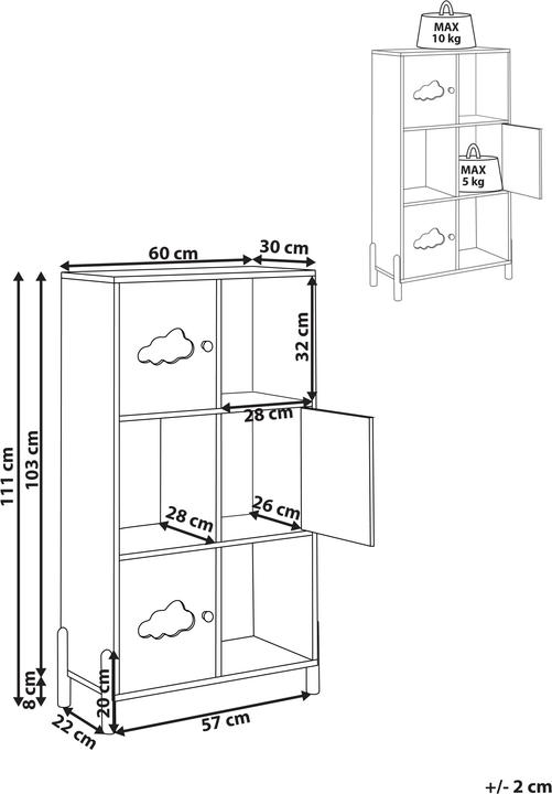 Produktbild Beliani Cloudy (60 x 30 x 111 cm)