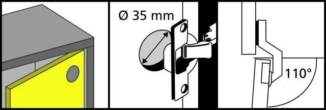 Produktbild Blum HINGE INNER CLIP SOFT CLOSE D35 110° 2PC