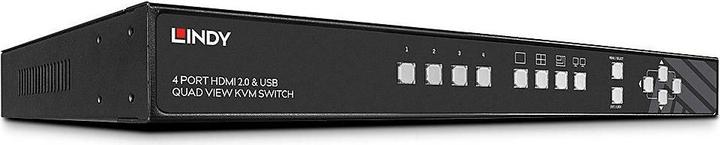 Produktbild Lindy 4 Port HDMI 4K Quad View KVM Switch Pro