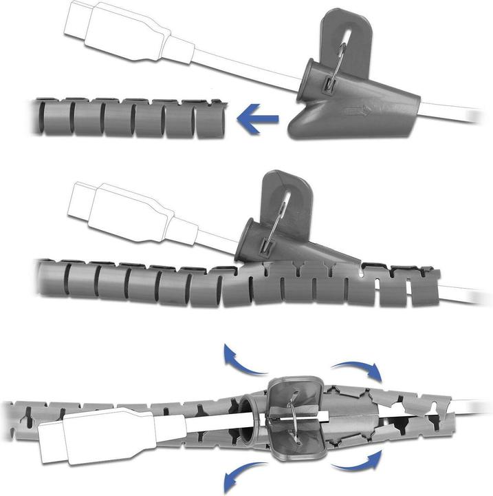Actual product image Delock 18843 Cable protection Cable floor protection Grey (Cable spiral hose, 2500 mm)