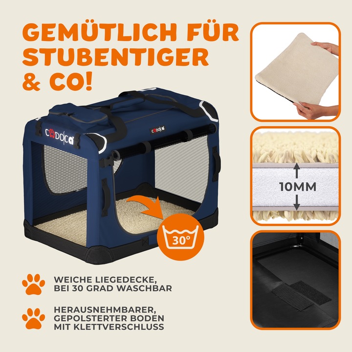 Produktbild Cadoca Hundetransportbox (Hund, Faltbar)