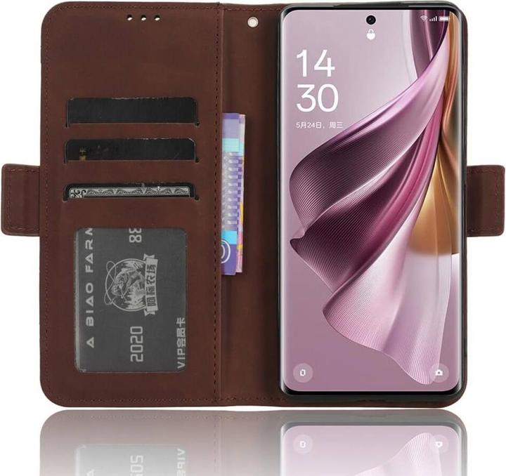 Actual product image Cover-Discount Oppo Reno 10 / 10 Pro - Case with card slots brown (OPPO Reno 10, Oppo Reno 10 Pro)