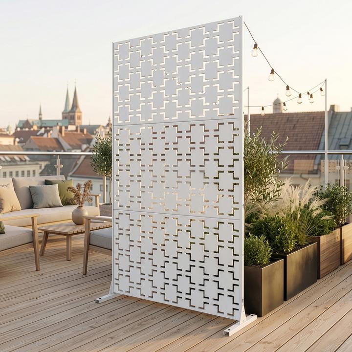 Produktbild Casa.Pro Trennwand Basciano verzinkter Stahl 180x90 cm Knoblauchbeige