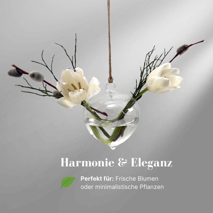 Produktbild Hermex Hängende Glasvase (1 x, 9 x 9 x 12 cm)