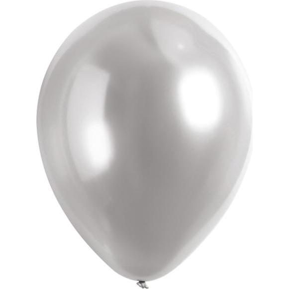 Amscan Latexballons Satin Luxe Silber Decorator 12cm