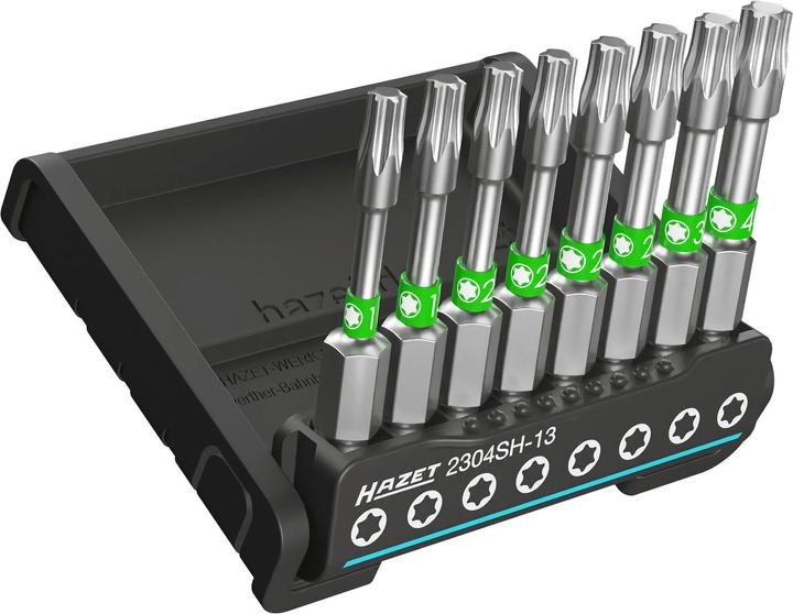 Actual product image HAZET SmartHolder with 8 screwdriver bits ∙ long 2304SH-13 ∙ Hexagon, solid 6.3 (1/4 inches) ∙ Insi… (PH1 - PH3 ∙ 3 - 6 mm ∙ T10 - T40)