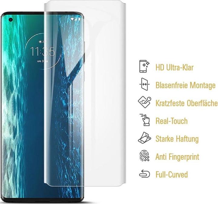 Actual product image Protectorking 3x Panzerfolie Anti-Shock HD Klar (3 Piece, Motorola Moto Edge)