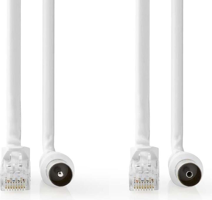 Produktbild Nedis Coax & Cat6 Kombikabel | IEC (Coax) Stecker / RJ45 Stecker | IEC (Coax) Buchse / RJ45 Stecker (120 dB, Antennenkabel)