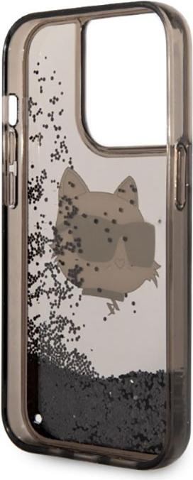 Actual product image Karl Lagerfeld KLHCP14LLNCHCK iPhone 14 Pro 6.1" black/black hardcase Glitter Choupette Head (Apple iPhone 14 Pro)