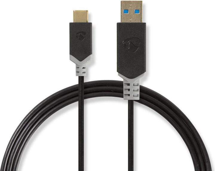 Image du produit Nedis Câble USB USB 3.2 Gen 1 USB-A mâle USB-CT mâle 5 Gbps plaqué or 1.00 m rond PVC Anthrazi (1 m, USB 3.2 Gen 1, 60 W)