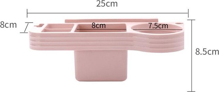 Image du produit Hermex Support mural pour sèche-cheveux Ustensiles de bain avec 3 compartiments Blanc