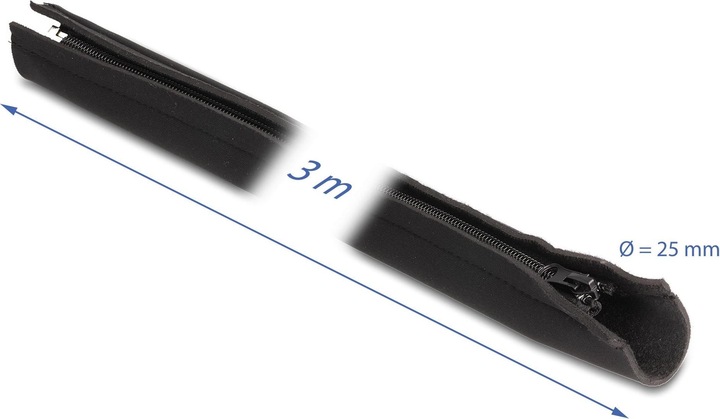 Produktbild Delock Kabelschlauch mit Reissverschluss 3 m x 100 mm Schwarz (Kabelschlauch, 300 cm)
