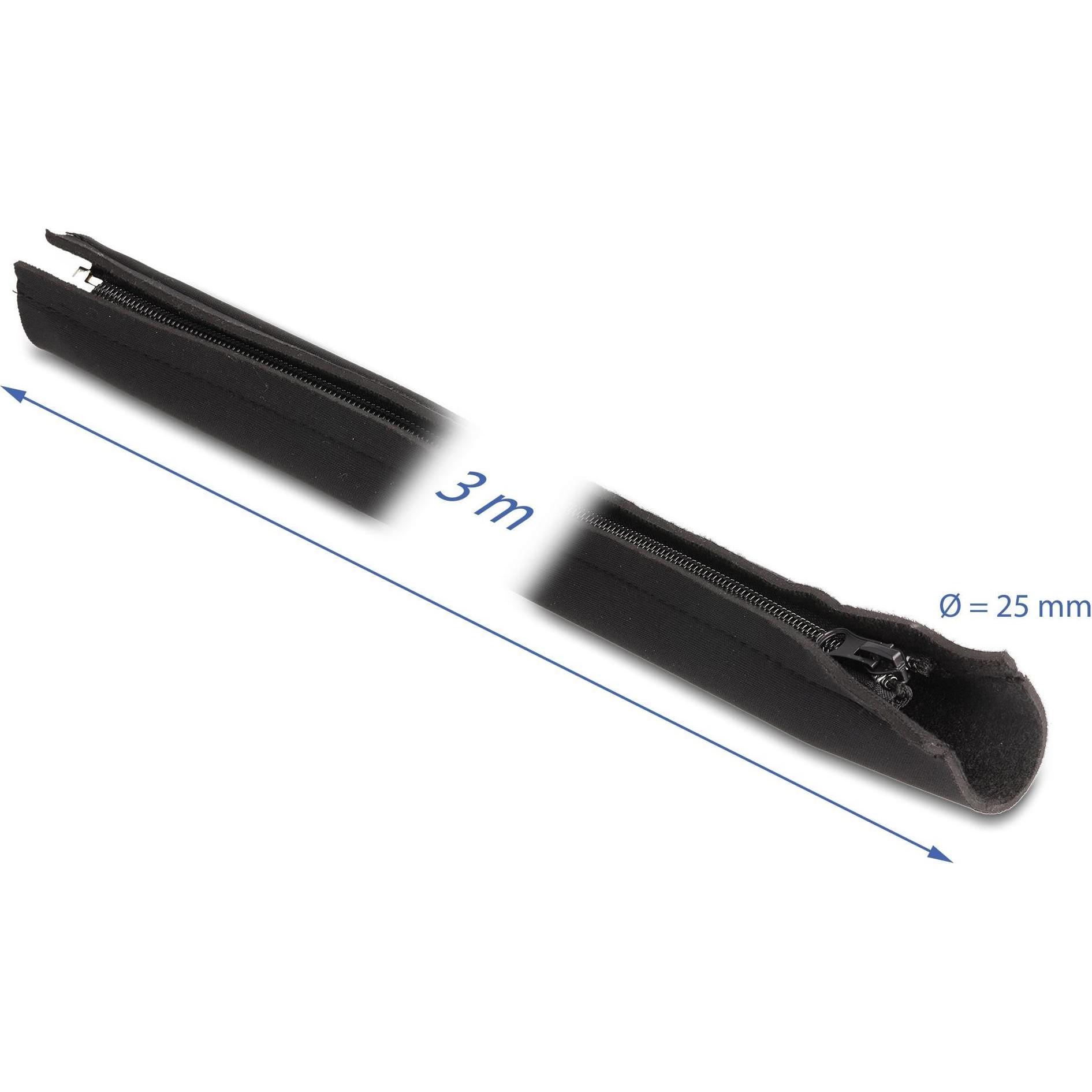 Thumbnail - Delock, Kabelschutz + Kabelführung, Kabelschlauch mit Reissverschluss 3 m x 100 mm Schwarz (Kabelschlauch, 3000 mm)
