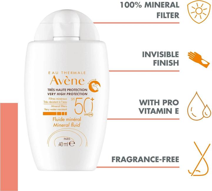 Actual product image Avène Sun fluid (Sun cream face, SPF 50+, 40 ml)