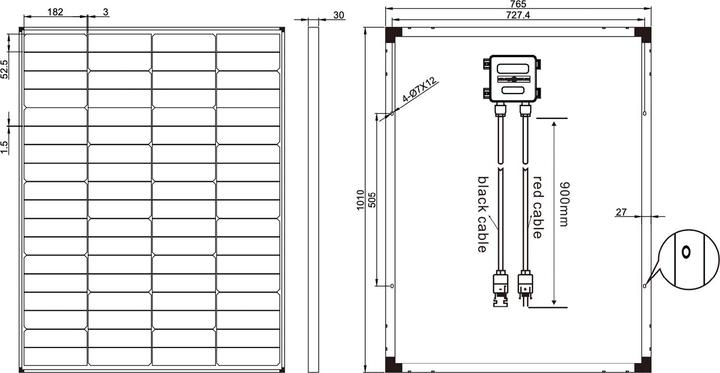 Actual product image Enjoy solar Monocrystalline solar module (150 W, 9 kg)