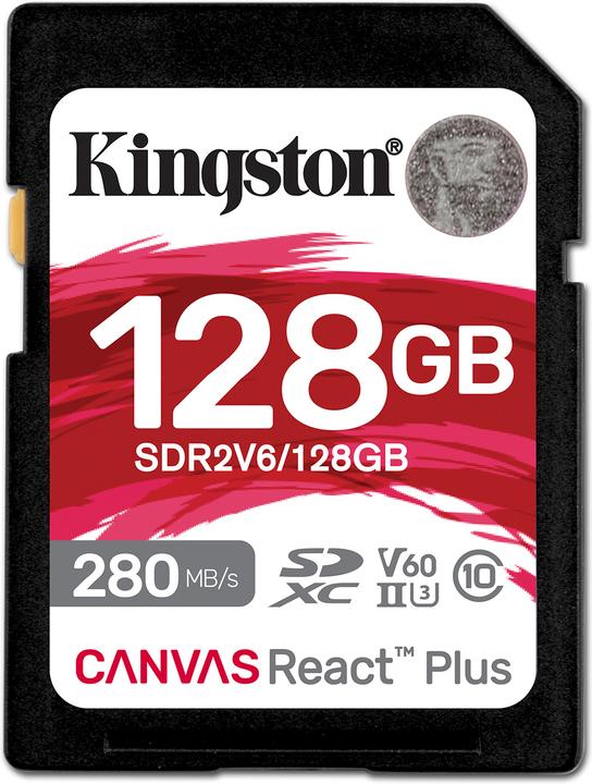 Kingston Canvas React Plus (128 Go, SDXC, U3, UHS-II)