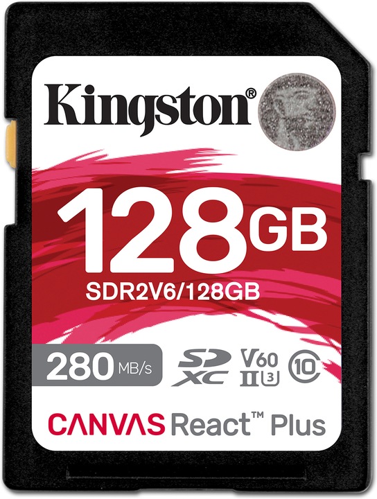 Image du produit Kingston Canvas React Plus (128 Go, SDXC, U3, UHS-II)