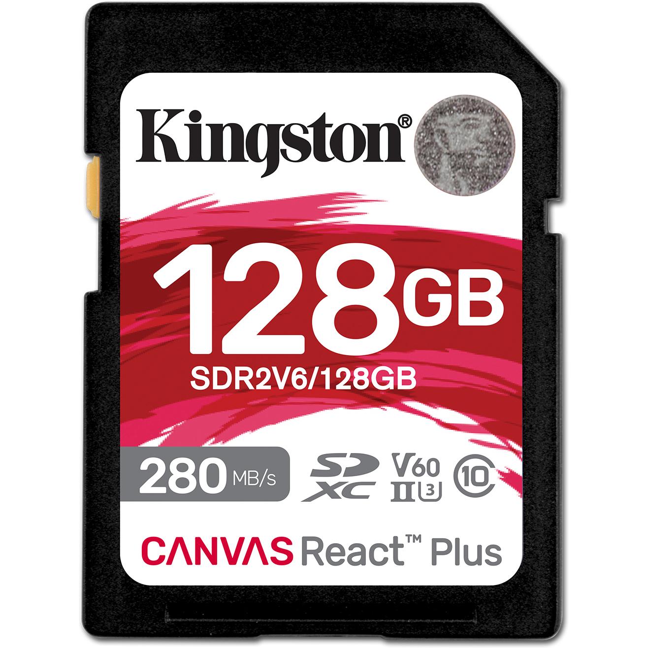 Thumbnail - Kingston Canvas React Plus (128 GB, SDXC, U3, UHS-II), Speicherkarte, Schwarz