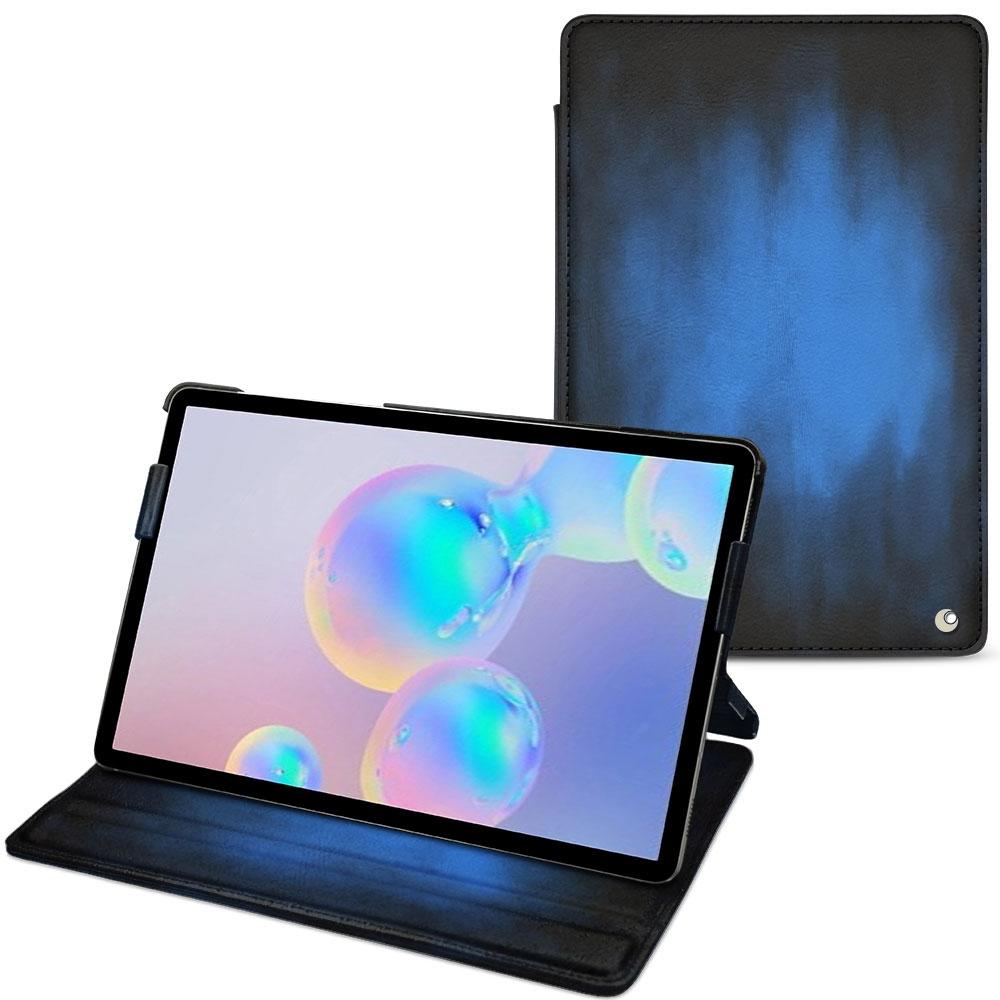Noreve Lederschutzhülle horizontal (Galaxy Tab S6), Tablet Hülle, Blau