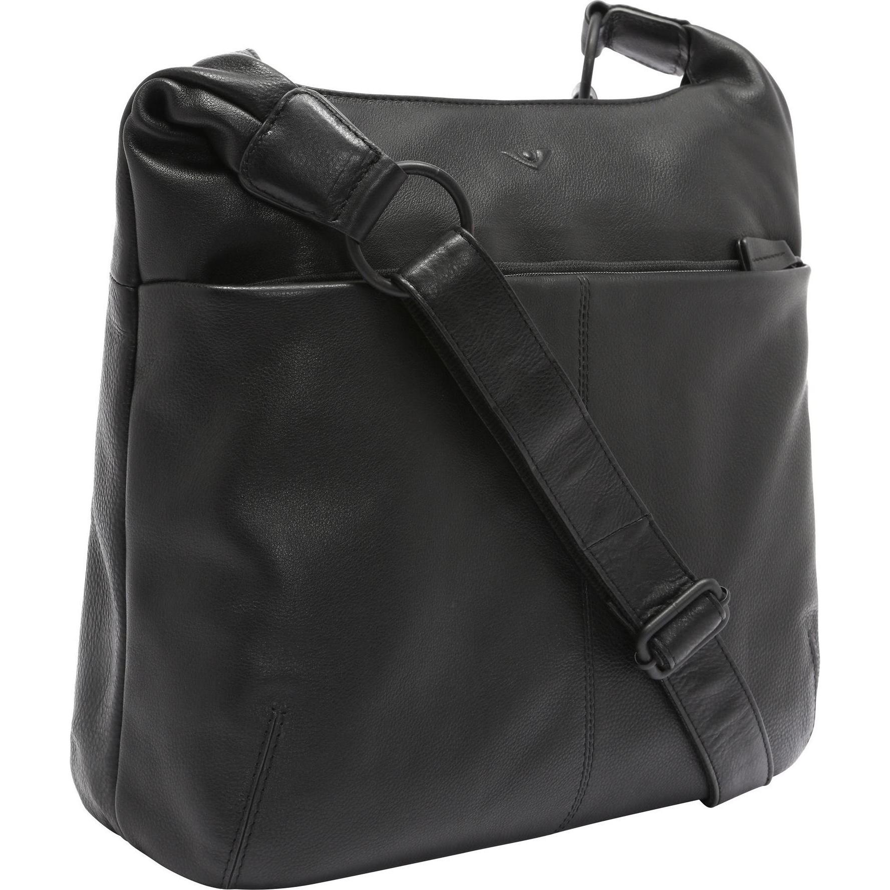 Voi, Handtasche, 4Seasons Umhängetasche Leder 30 cm, Schwarz