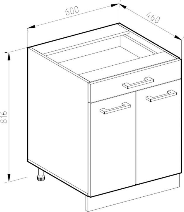 Produktbild Vicco Schubladenunterschrank R-Line (60 x 60 x 81.5 cm)