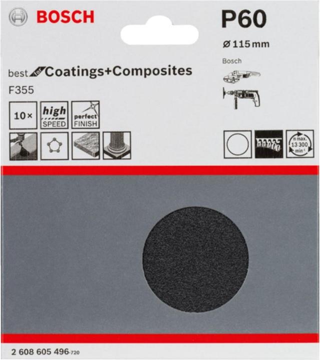 Actual product image Bosch Professional Zubehör PRO F355 sanding sheet, 115 mm, G60 (60)