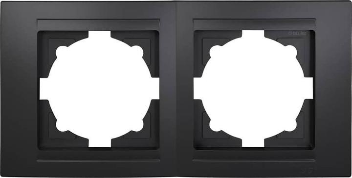 Actual product image Gunsan Moderna 2-gang frame for 2 socket outlets Switch Dimmer Black