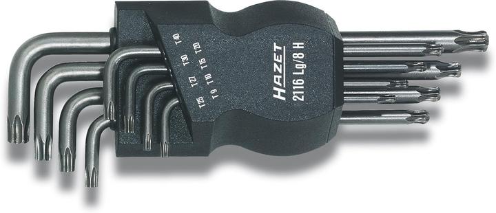 Produktbild HAZET Winkelschraubendreher Satz 2116LG/8H ∙ Innen TORX Profil ∙ T9 ∙ T10 ∙ T15 ∙ T20 ∙ T25 ∙ T27 … (T-profil)
