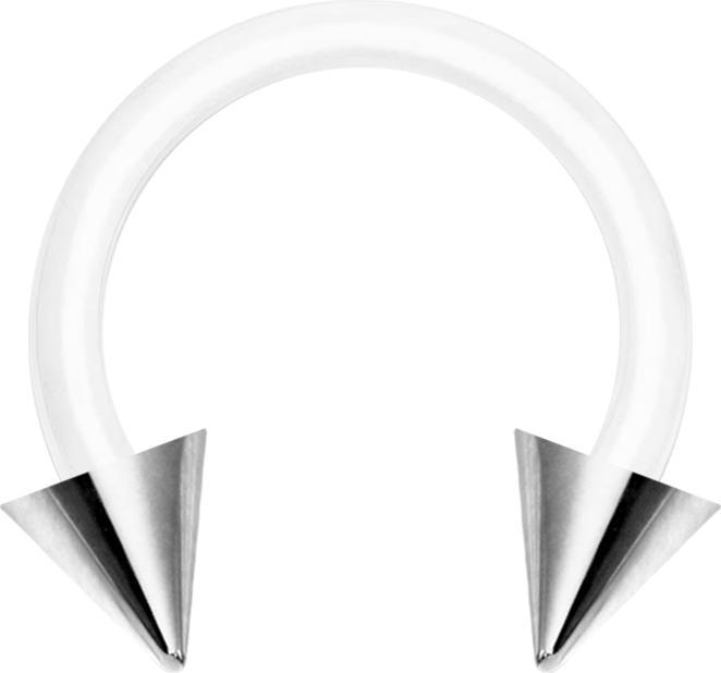 Produktbild Star Piercing Micro Circular Barbell weiss mit zwei Cones silber (ohne Messing, Chirurgenstahl 316L, Kunststoff)