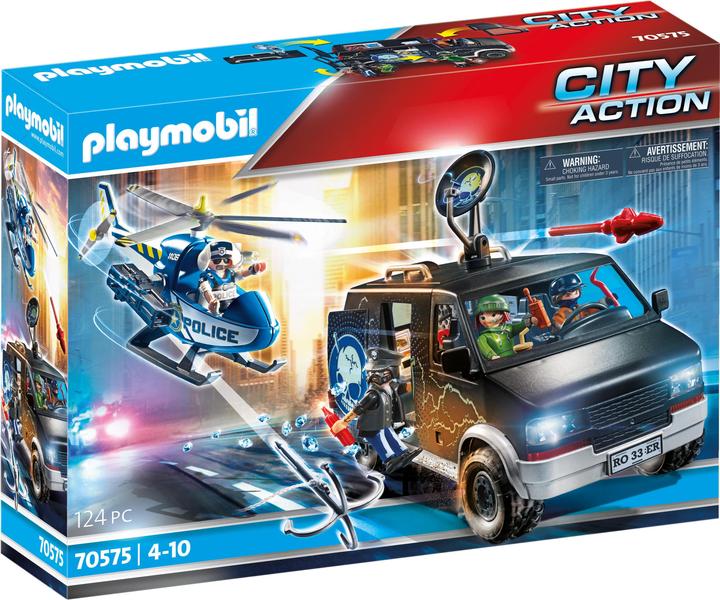 Playmobil Polizei-Helikopter: Verfolgung des Fluchtfahrzeugs (70575, Playmobil City Life)