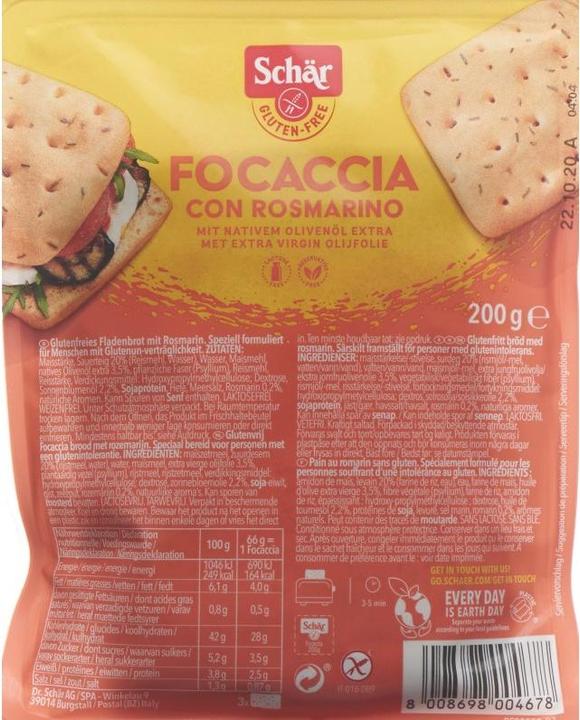 Image du produit Schär Focaccia mit Rosmarin (200 g)