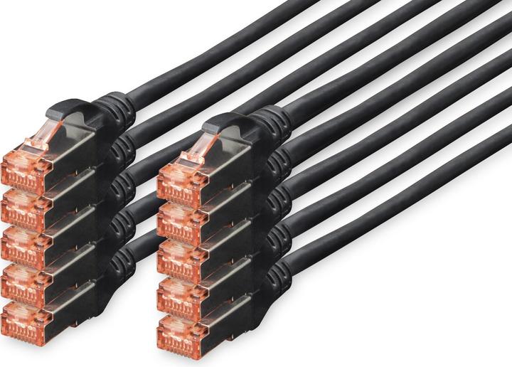 Produktbild Digitus CAT 6 S-FTP Patchkabel Cu LSZH AWG 27/7 Lange 5 m 10 Stuck Farbe schwarz (S/FTP, CAT6, 5 m)
