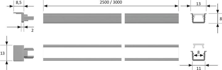 Produktbild Halemeier LED Einbauprofile ChannelLine i2 mit Lichtblende
