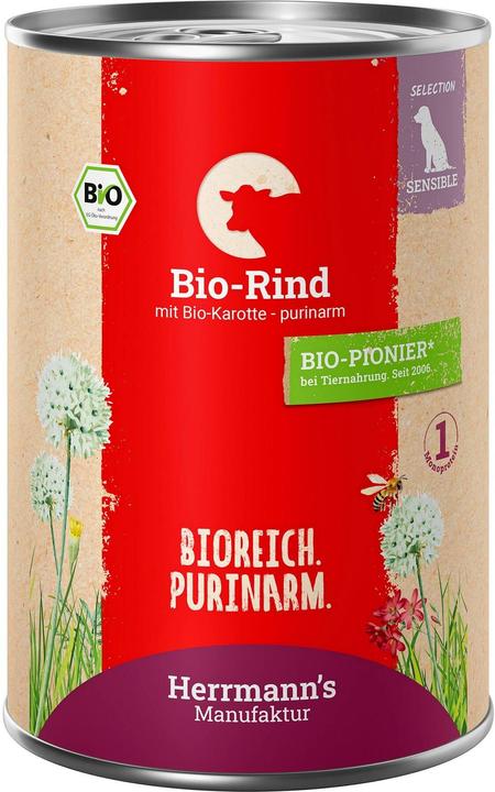 Produktbild Herrmanns Rind mit Karotten (Adult, 6 Stk., 400 g)