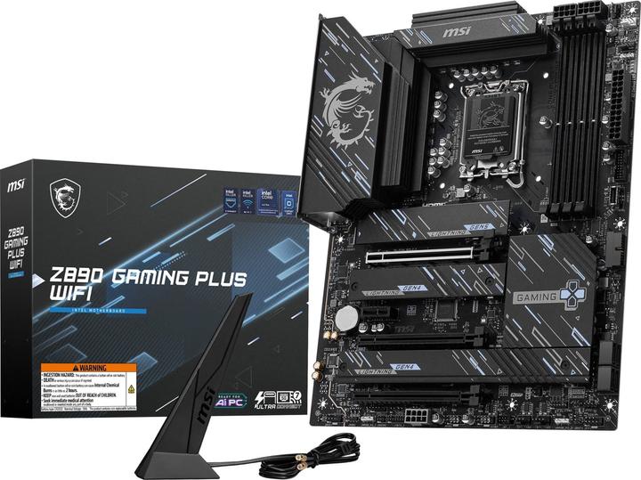 Image du produit MSI Z890 GAMING PLUS WIFI (LGA 1851, Intel Z890, ATX)