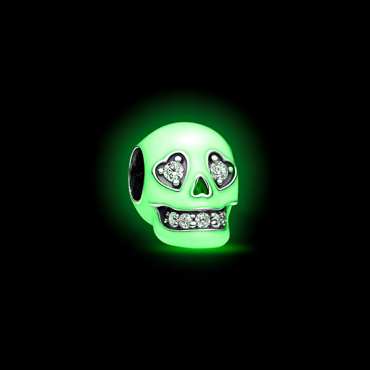 Immagine prodotto Pandora Ciondolo teschio scintillante fosforescente (Argento 925, Smalto)
