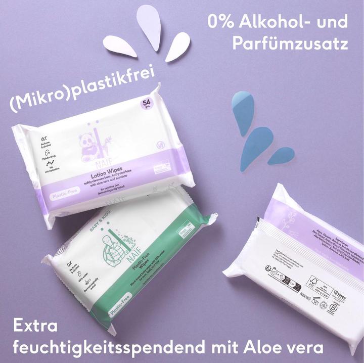 Image du produit Naïf lingettes lotion pour bébés sans plastique (432 pièce(s))