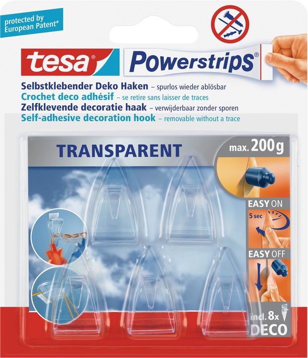 tesa Ganci trasparenti Powerstrips