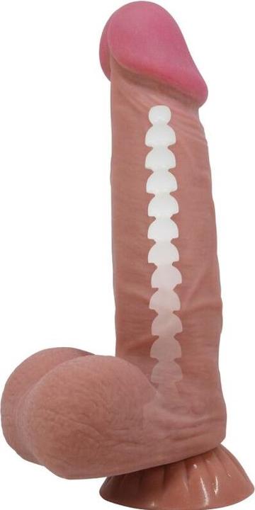 Produktbild Pretty Love Sliding Skin Series Realistischer Dildo Mit Schiebendem Braunen Hautsaugnapf 20,6 cm
