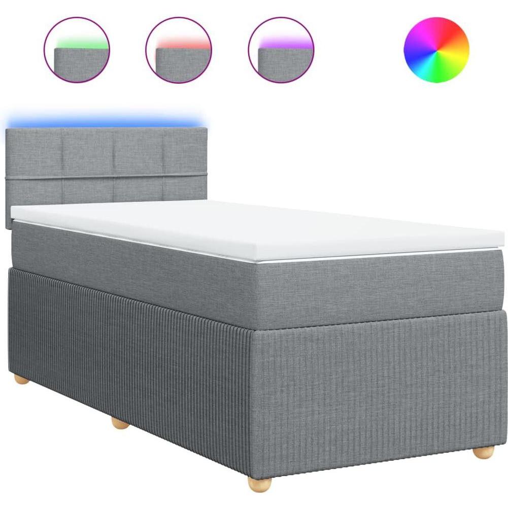 Thumbnail - VidaXL, Bett, Bo x springbett mit Matratze 80 x 200 cm Stoff (80 x 200 cm)