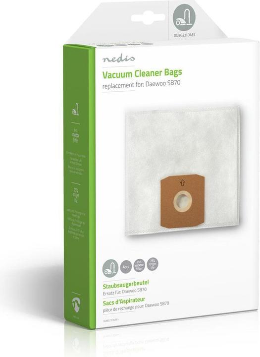 Image du produit Nedis Sacs pour aspirateurs, SB70 (4x)